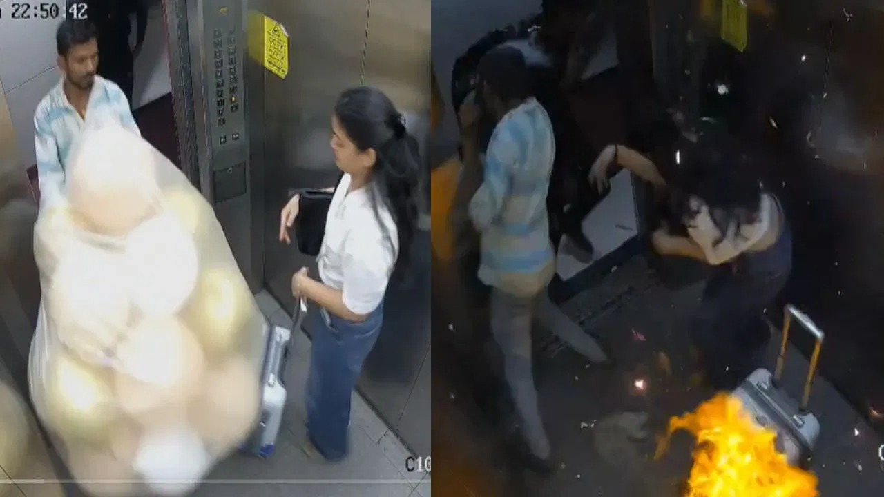 लिफ्टमध्ये हायड्रोजनने भरलेल्या फुग्यांचा स्फोट