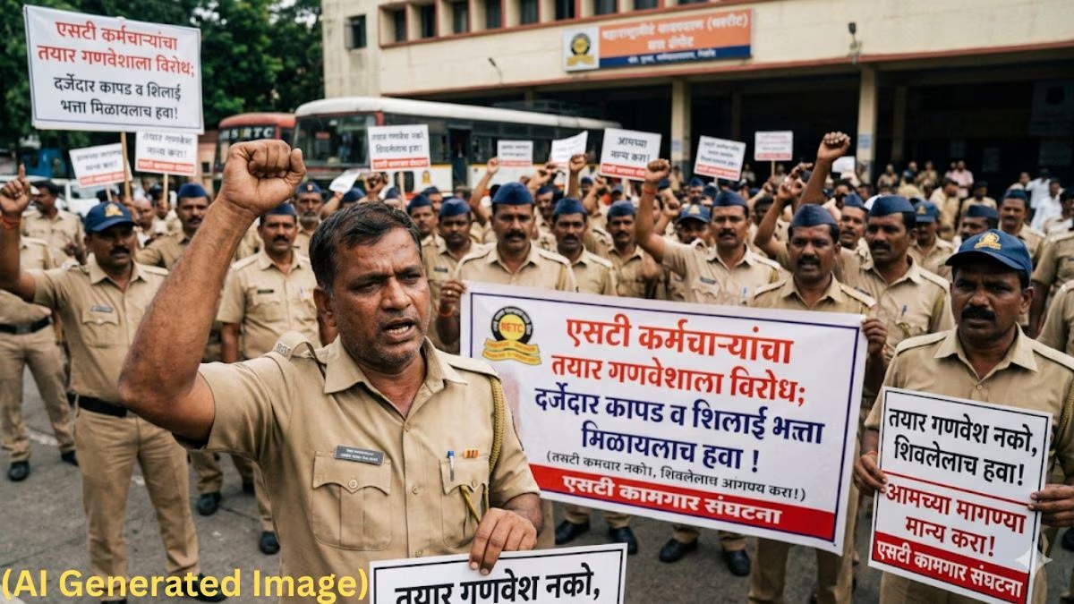एसटी कर्मचाऱ्यांचा तयार गणवेशाला विरोध