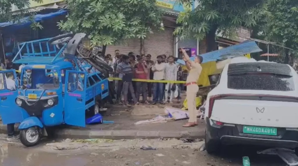 भरधाव कारने तळोज्यात पादचाऱ्यांना चिरडले